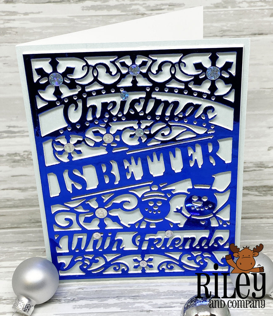Riley And Company Cut Ups Christmas is Better Die rd568 scrollwork