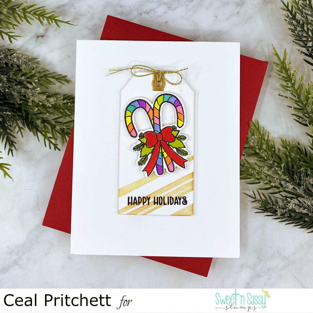 Sweet 'N Sassy Holiday Cheer Clear Stamps sns-23-042 Holiday Tag Card