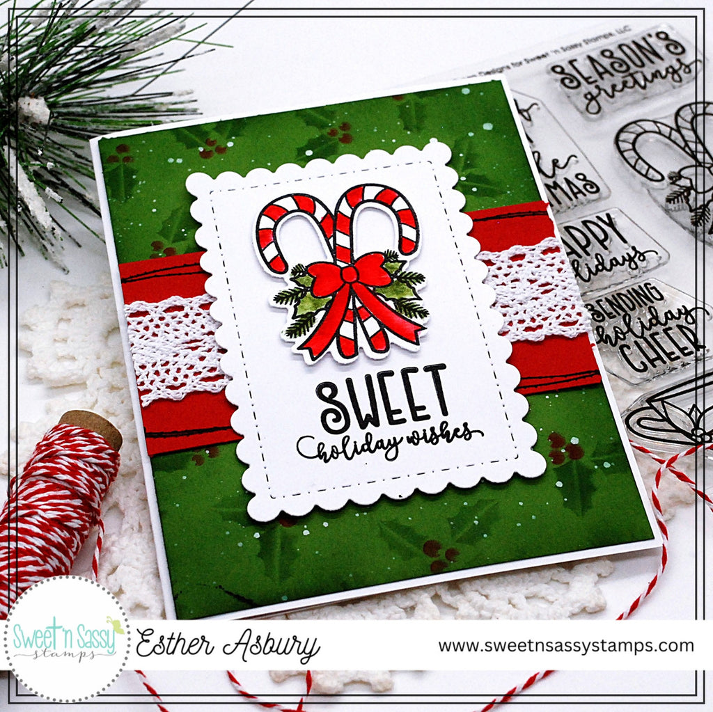 Sweet 'N Sassy Holiday Cheer Clear Stamps sns-23-042 Sweet Holiday Wishes Card