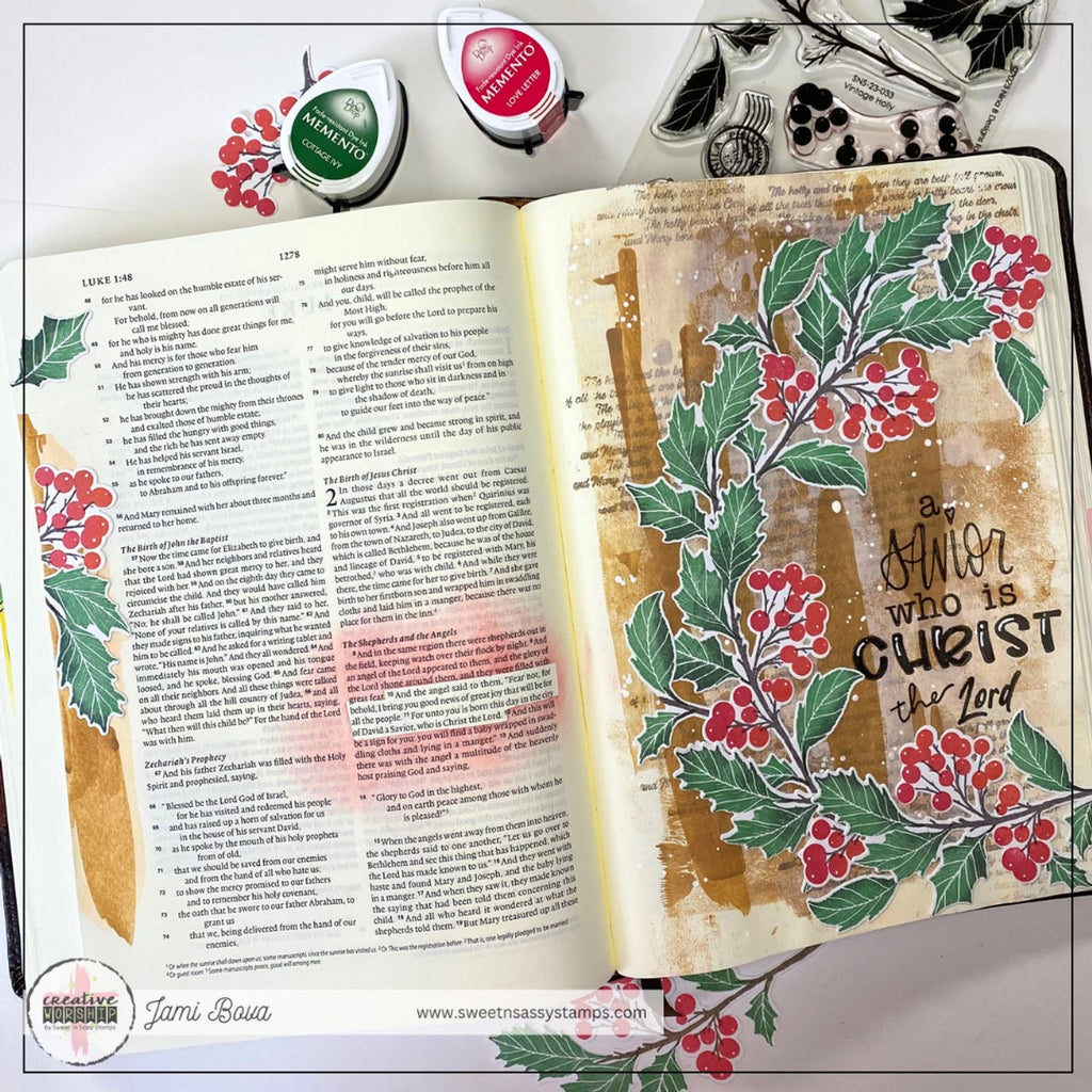 Sweet 'N Sassy Vintage Holly Clear Stamps sns-23-033 Bible Journaling Project