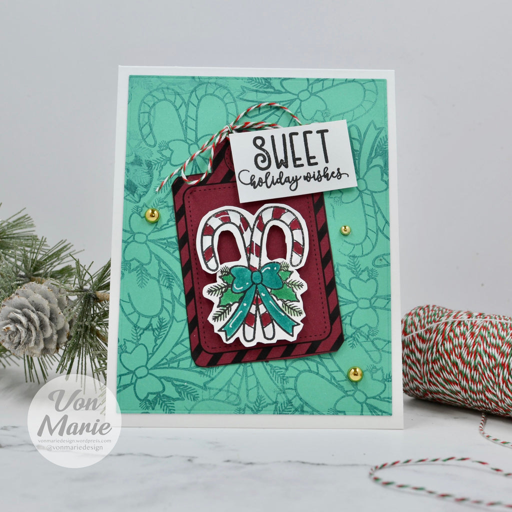 Sweet 'N Sassy Holiday Cheer Dies snsd-0237 Sweet Holiday Wishes Card