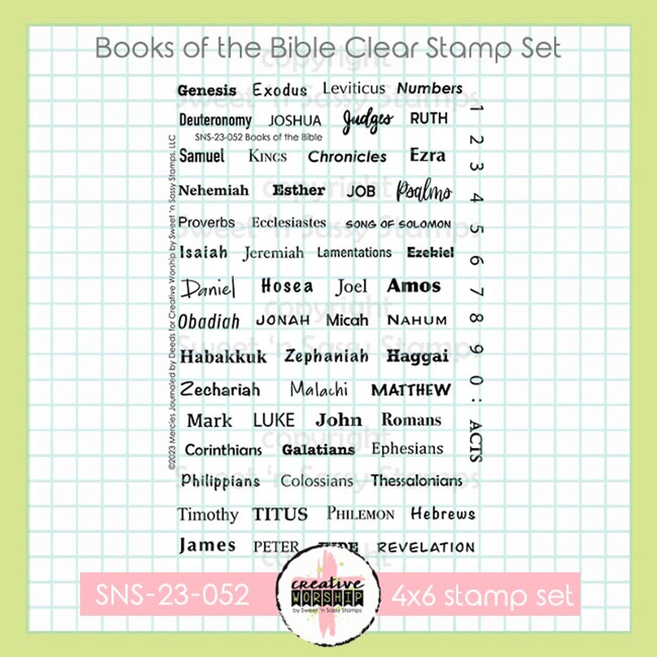 Sweet 'N Sassy Books Of The Bible Clear Stamps sns-23-052