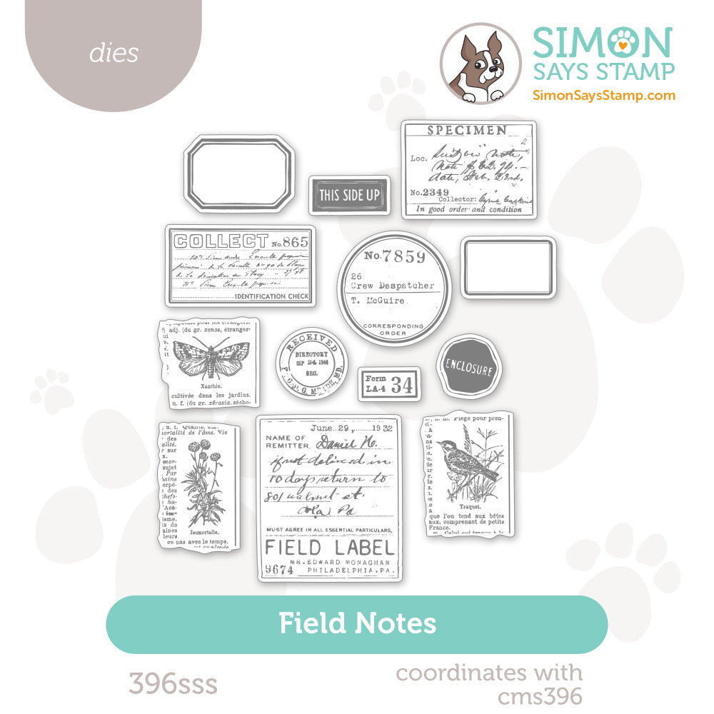 Simon Says coordinating dies Field Notes bird butterfly nature journal specimen flower label