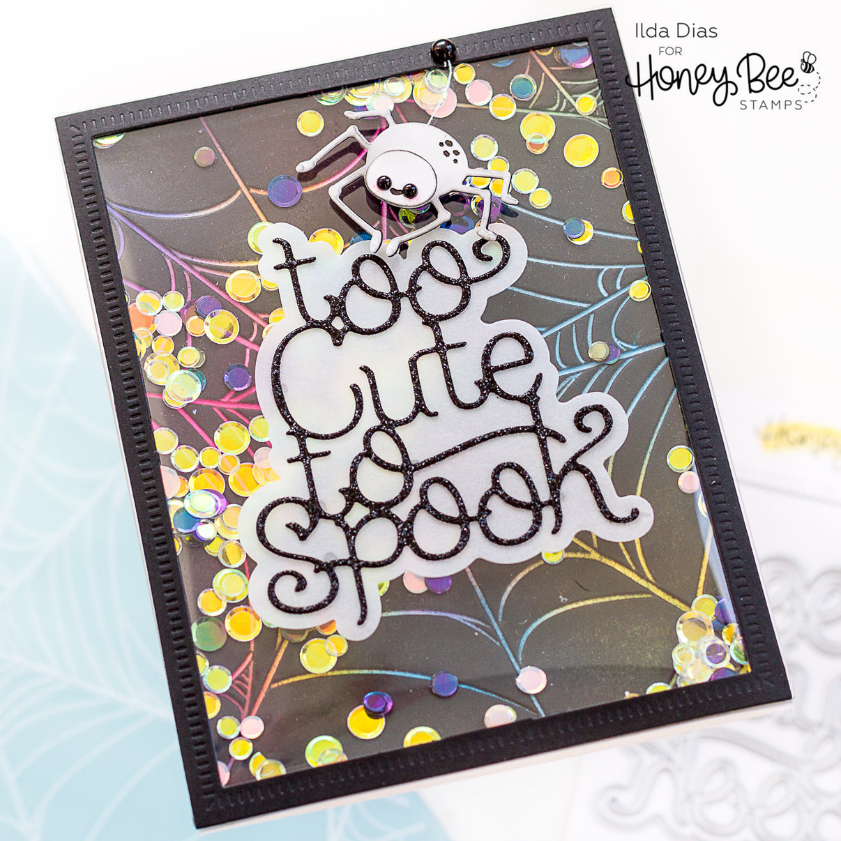 Honey Bee Tangled Web 3D Embossing Folder hbef-020 Too Cute Halloween Card