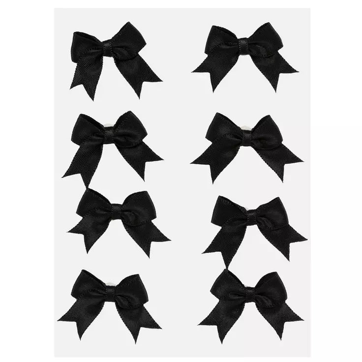 3D Black Satin Bow Stickers