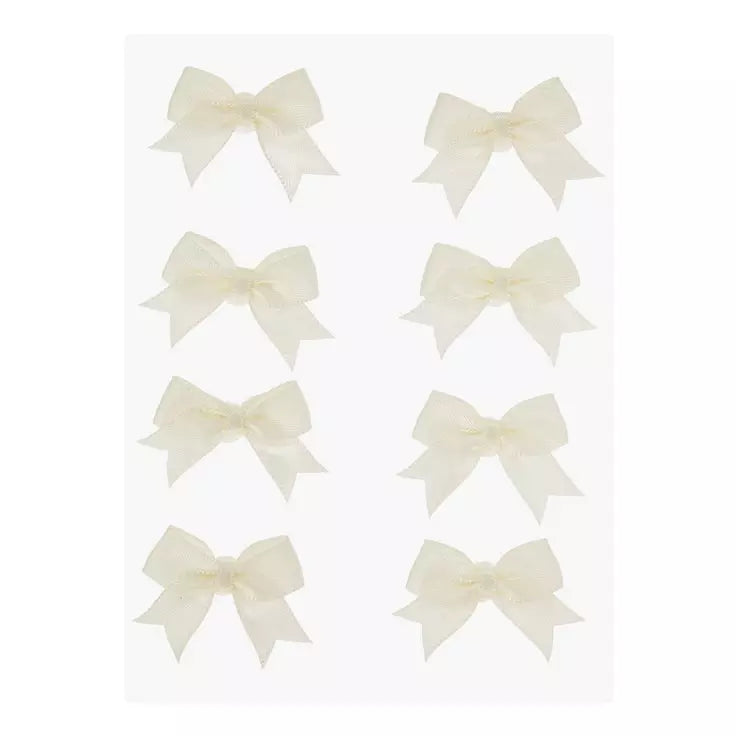 3D Cream Satin Bow Stickers