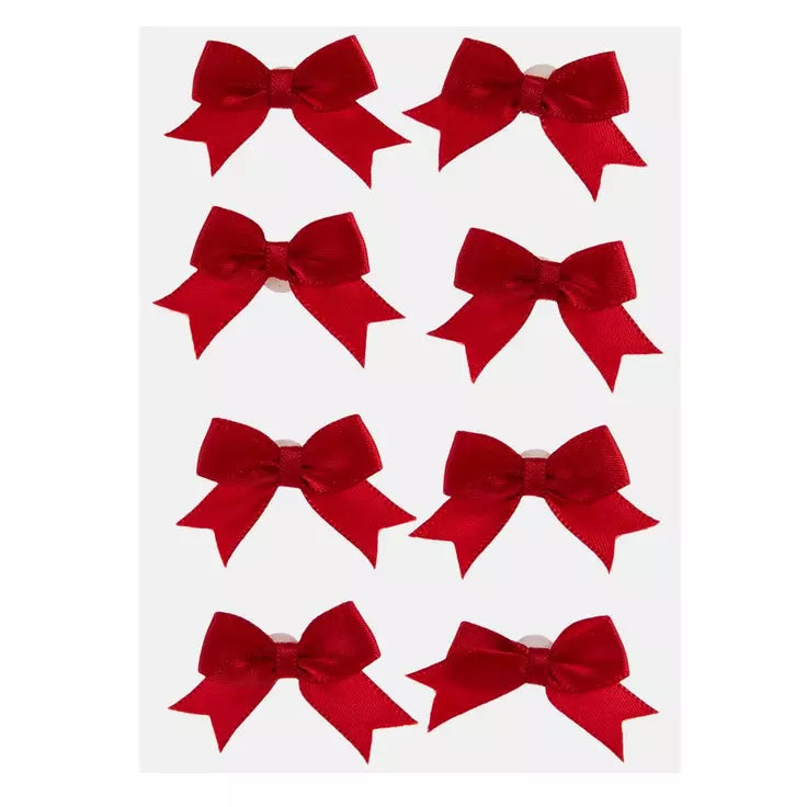 3D Red Satin Bow Stickers