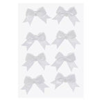 3D White Satin Bow Stickers