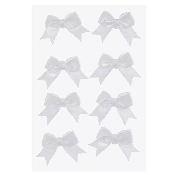 3D White Satin Bow Stickers