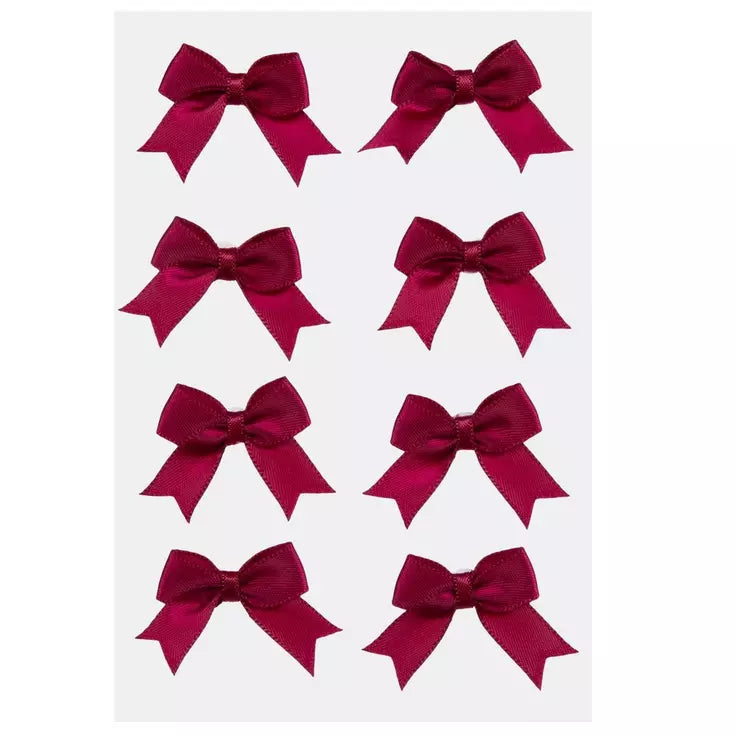 3D Wine Satin Bow Stickers