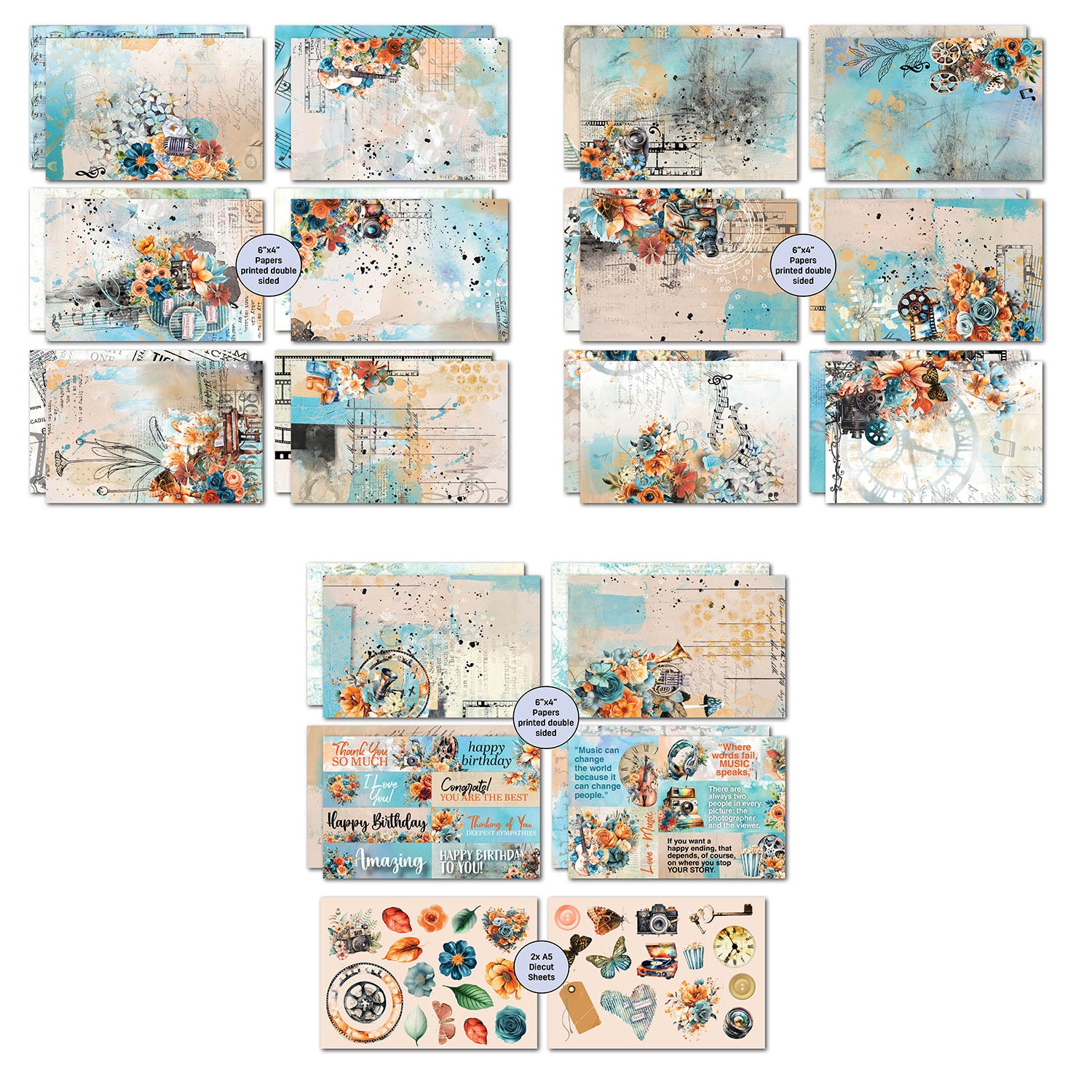 3Quarter Designs Cerulean Score 6x4 Card Pack 3q-cc-ceruleanscore pages 2
