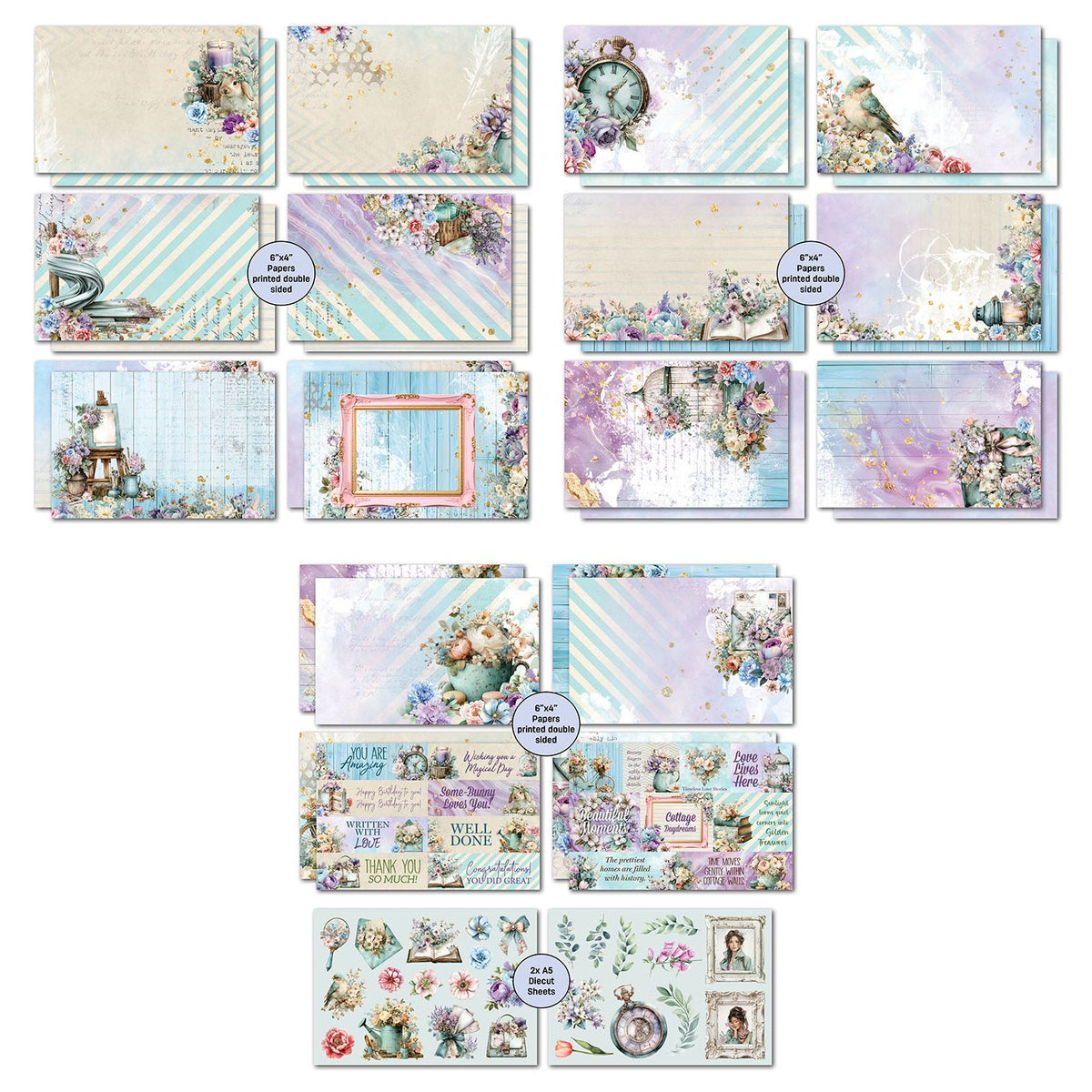 3Quarter Designs Cottage Reverie 6x4 Card Pack 3q-cc-cottagereverie sheets
