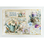 3Quarter Designs Cottage Reverie 8x8 Paper Pack and Diecuts Set 3q-pp8-cottagereverie bunny watering can with flowers purple candle well done card