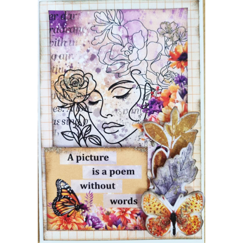 3Quarter Designs Dawns Glow Tuck N Play Cards 3q-tp-dawnsglow butterflies