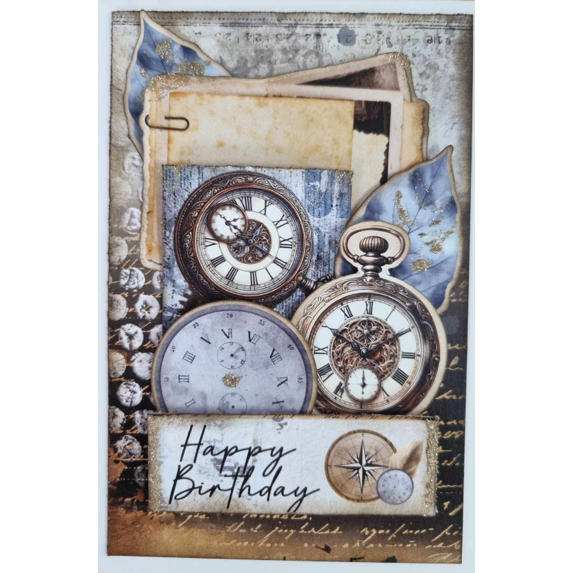 3Quarter Designs Eclectic Clocks 6x6 Paper Pack 3q-pp6-eclecticclocks happy birthday