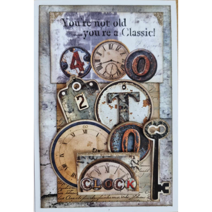 3Quarter Designs Eclectic Clocks 6x6 Paper Pack 3q-pp6-eclecticclocks numbers