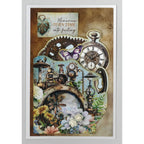 3Quarter Designs Floral Mechanica 6x4 Card Pack 3q-cc-floralmechanica clock
