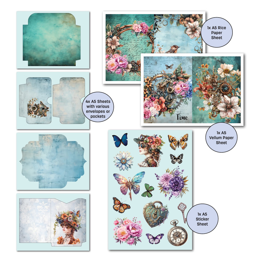 3Quarter Designs Floral Mechanica Gimme More Pack 3q-gm-floralmechanica time