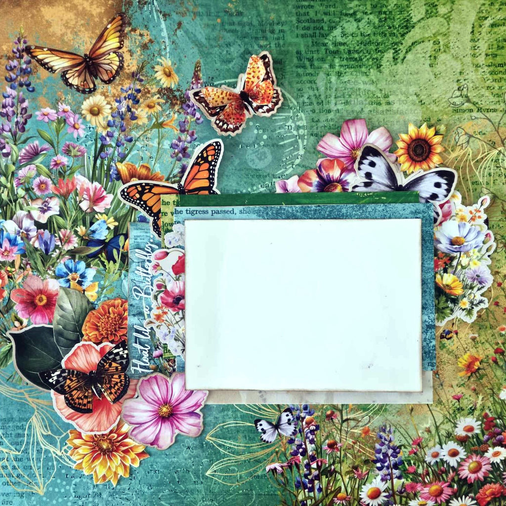 3Quarter Designs Fluttering Wings 12x12 Paper and Diecuts 3q-sc-flutteringwings butterfly