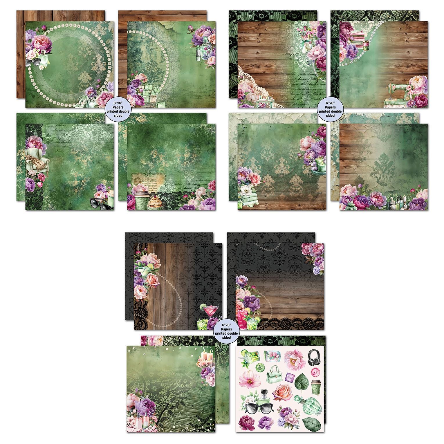 3Quarter Designs Girls Weekend 6x6 Paper Pack 3q-pp6-girlsweekend pages