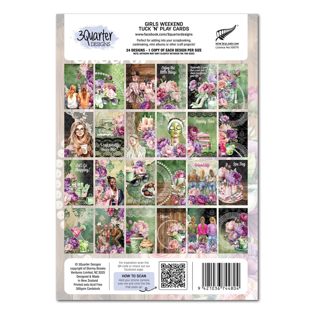 3Quarter Designs Girls Weekend Tuck N Play Cards 3q-tp-girlsweekend pages