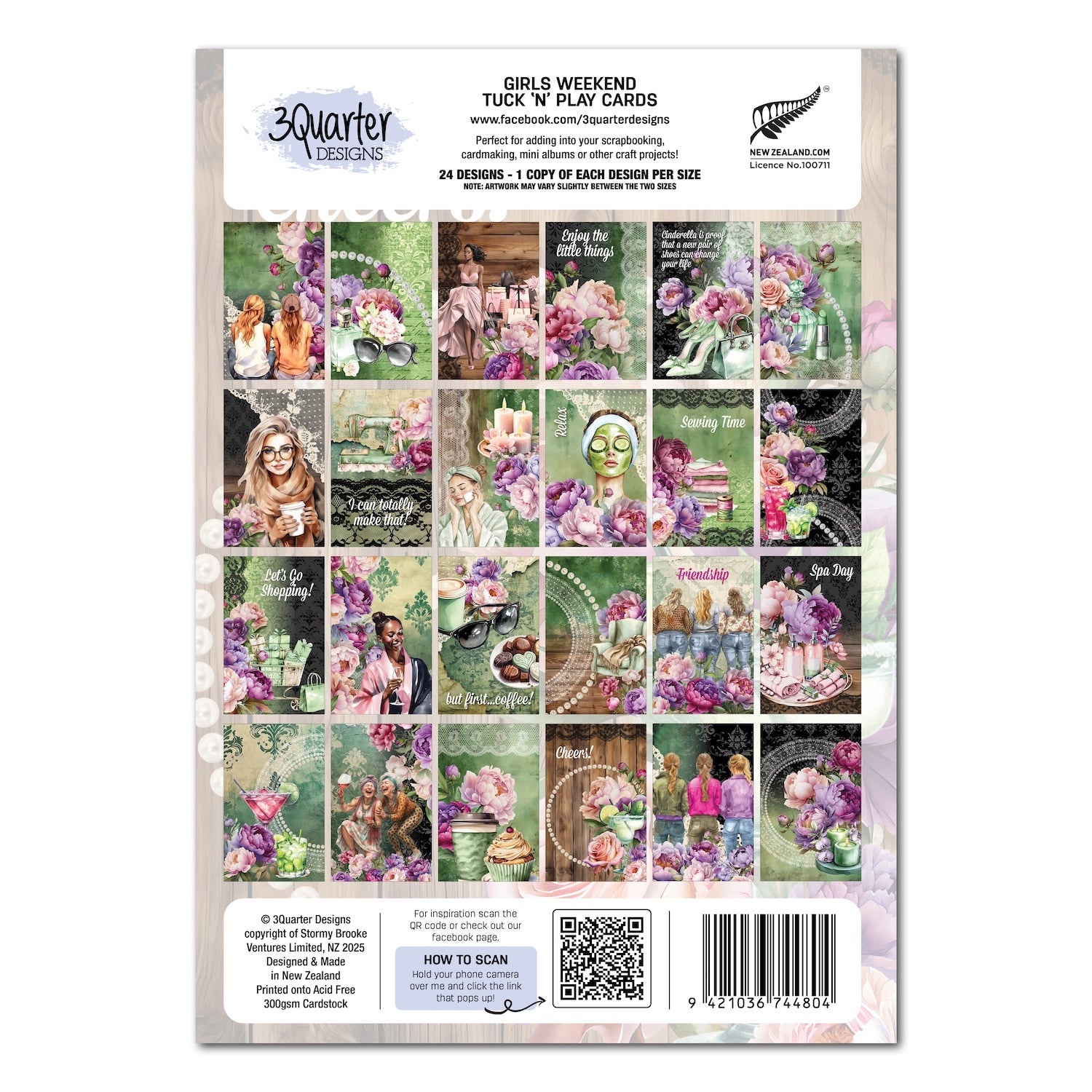 3Quarter Designs Girls Weekend Tuck N Play Cards 3q-tp-girlsweekend pages