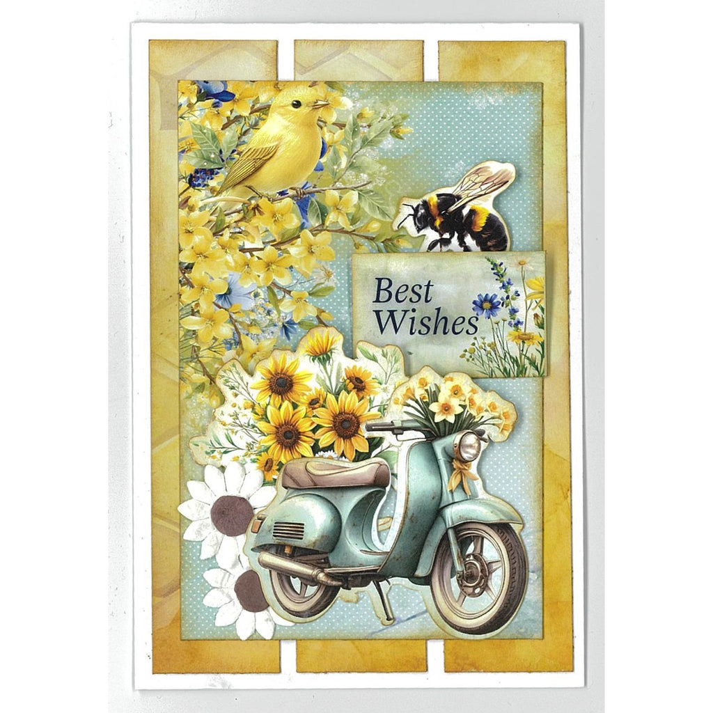 3Quarter Designs Honey Fields 6x4 Card Pack 3q-cc-honeyfields best wishes moped