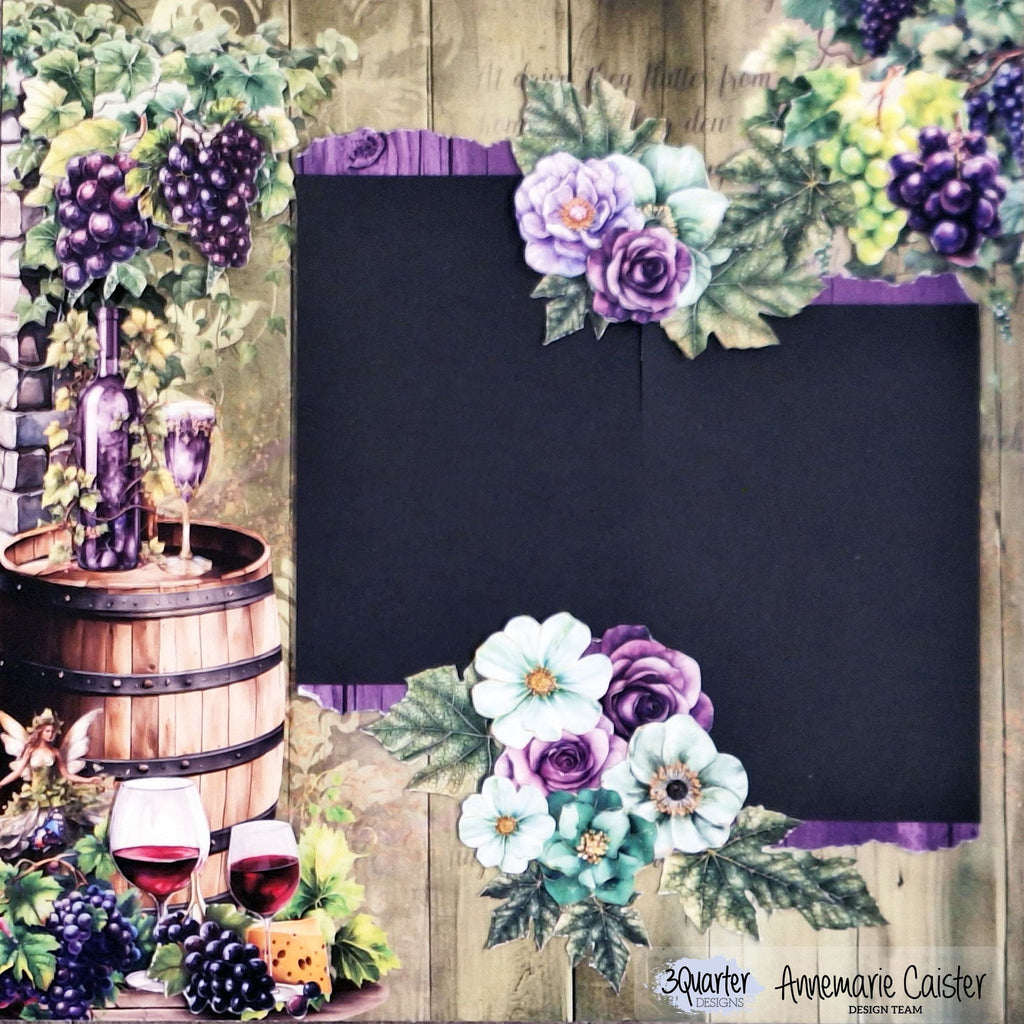 3Quarter Designs Magical Vines 12x12 Design Paper and Diecuts Set 3q-sc-magicalvines flower