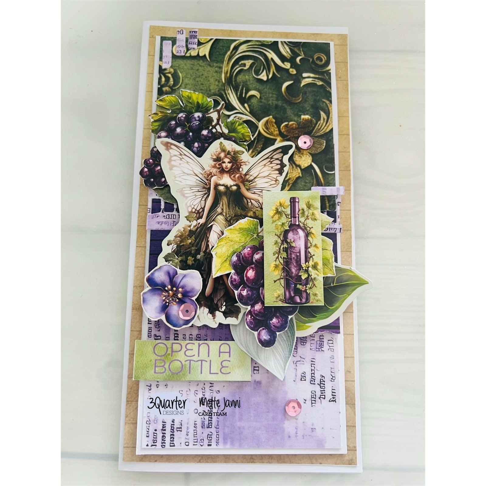 3Quarter Designs Magical Vines Tuck N Play Cards 3q-tp-magicalvines fairy