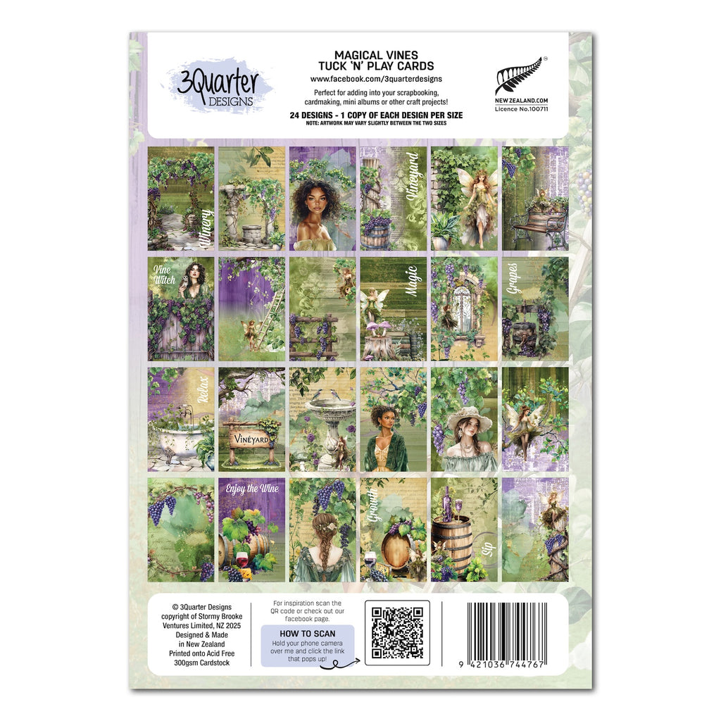 3Quarter Designs Magical Vines Tuck N Play Cards 3q-tp-magicalvines pages
