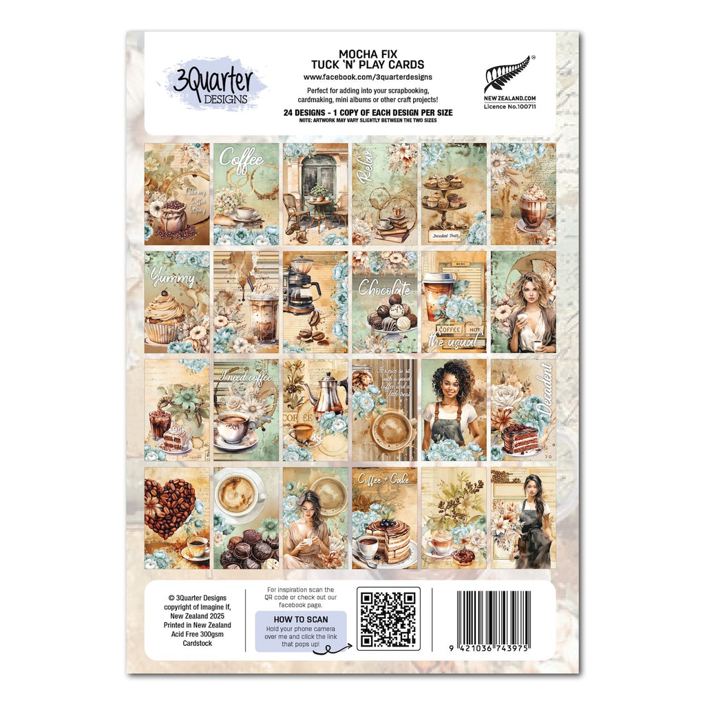 3Quarter Designs Mocha Fix Tuck N Play Cards 3q-tp-mochafix back cover