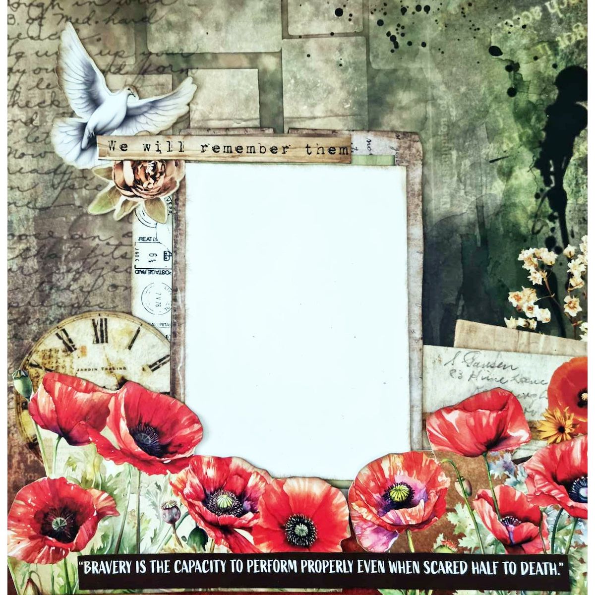 3Quarter Designs Never Forgotten 12x12 Paper And Diecuts 3q-sc-neverforgotten poppy