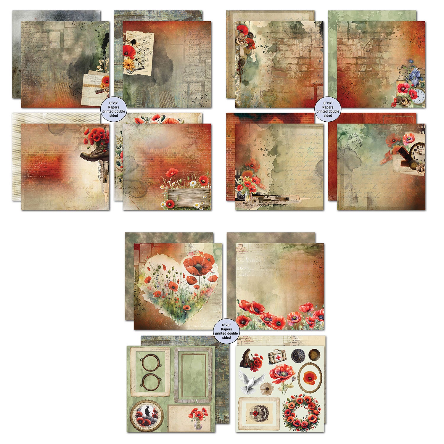 3Quarter Designs Never Forgotten 6x6 Paper Pack 3q-pp6-neverforgotten pages
