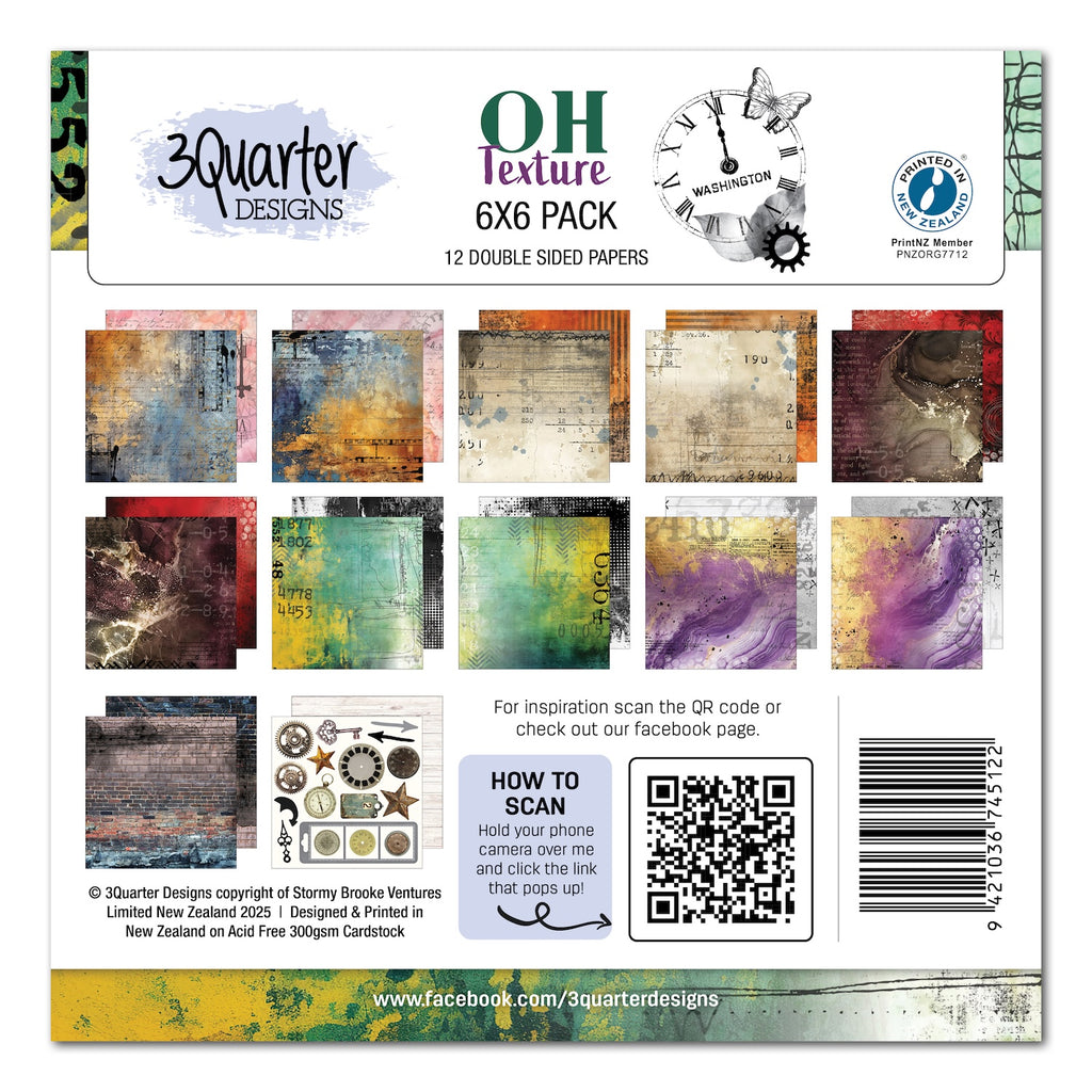 3Quarter Designs Oh Texture 6x6 Paper Pack 3q-pp6-ohtexture
