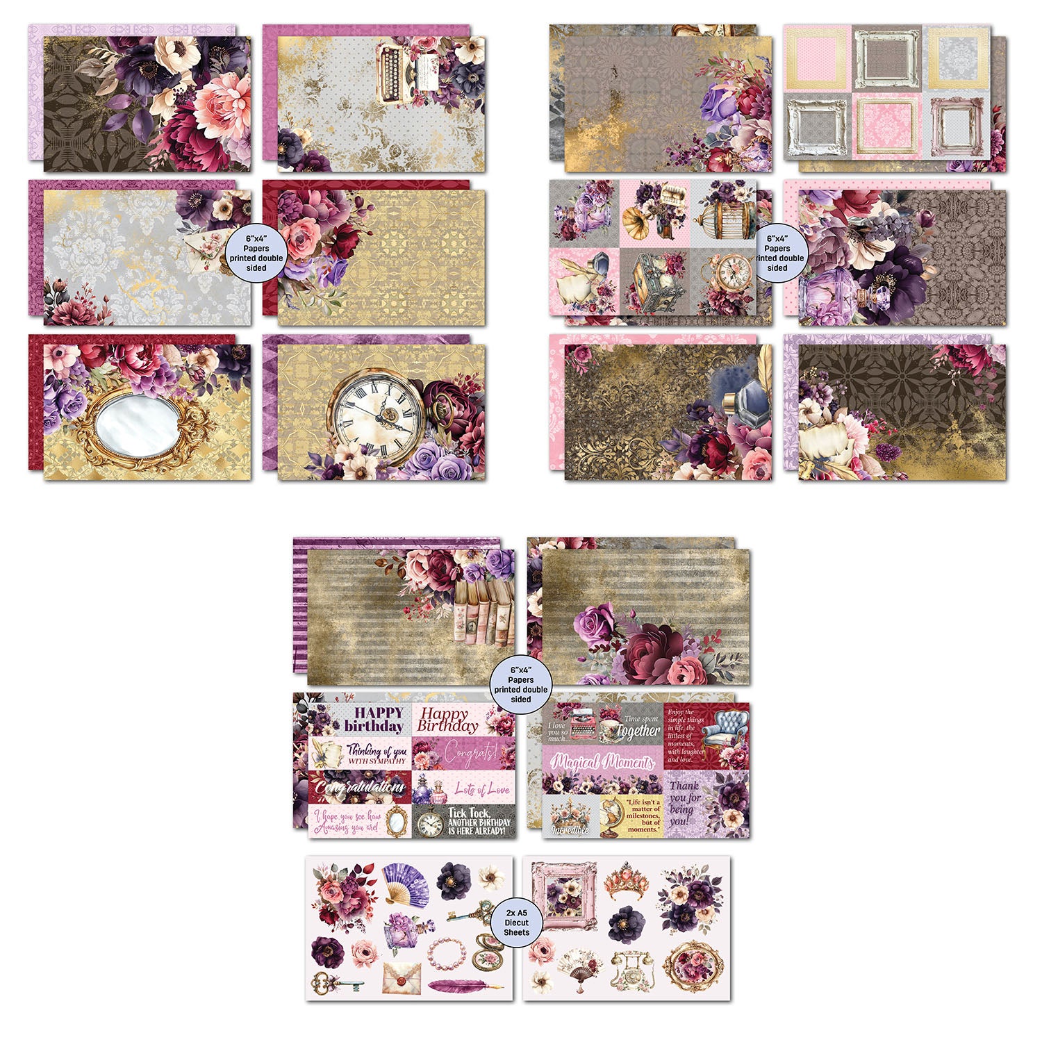 3Quarter Designs Petal Serenade 6x4 Card Pack 3q-cc-petalserenade pages