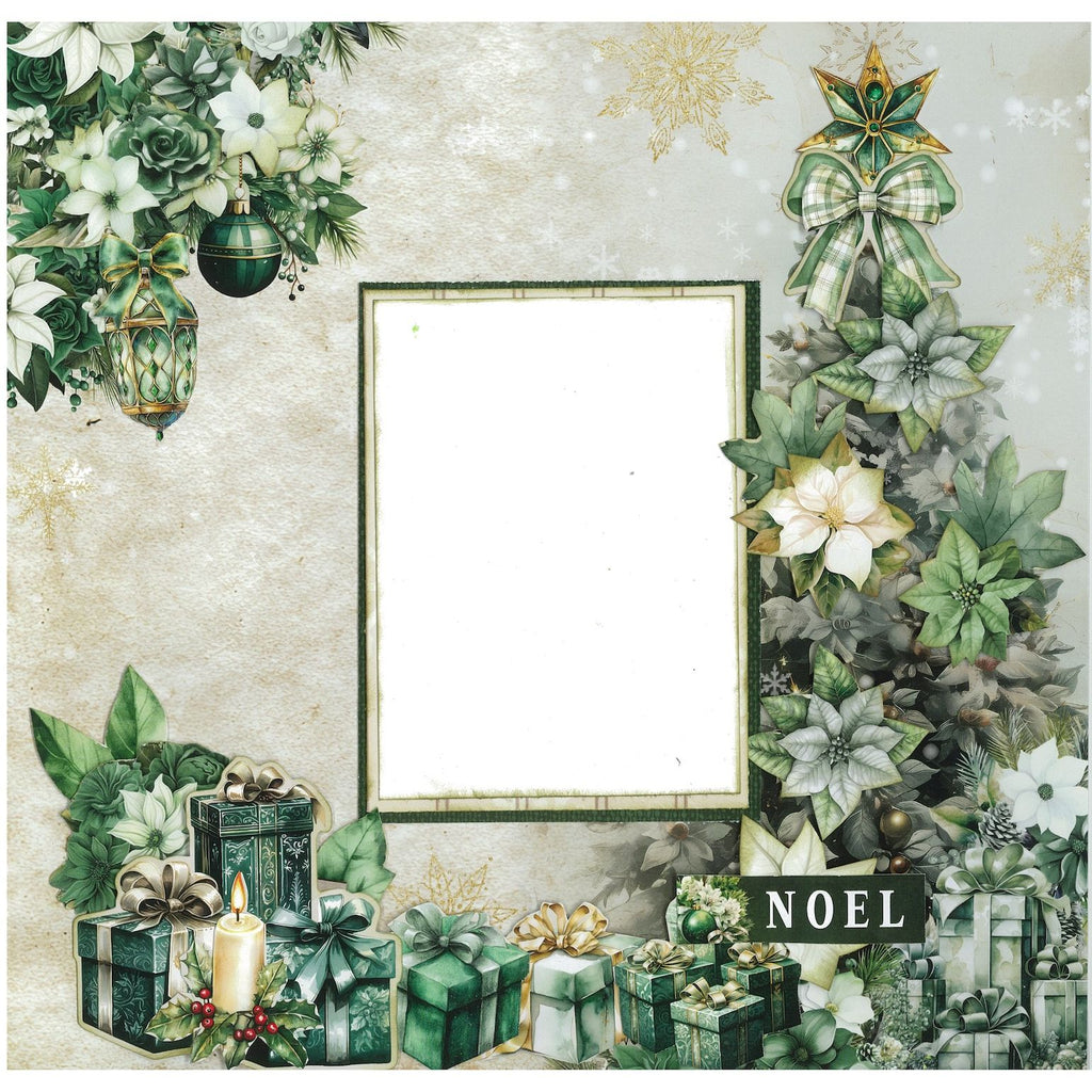 3Quarter Designs Pine Festivities 12x12 Designer Paper and Diecuts 3q-sc-pinefestivities scrapbook page noel christmas tree