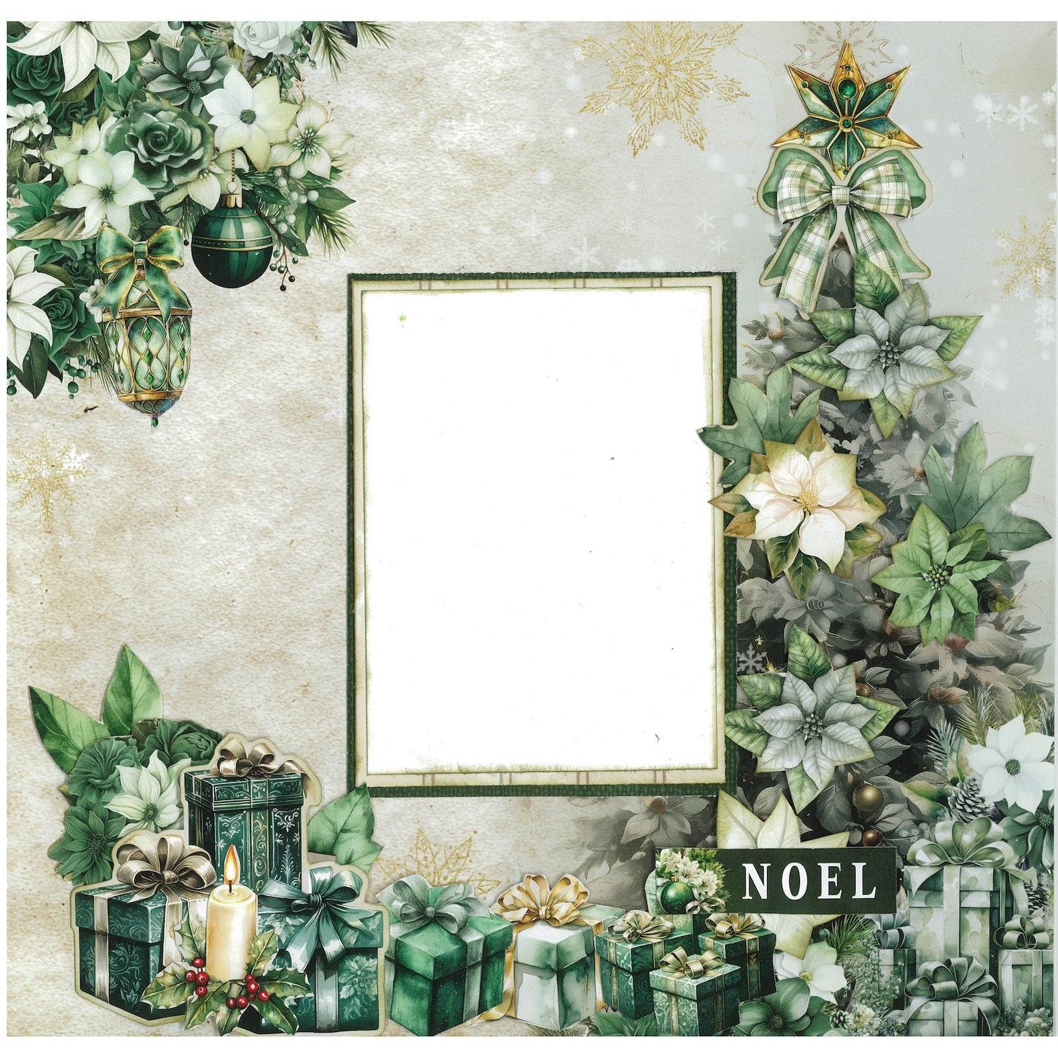 3Quarter Designs Pine Festivities 12x12 Designer Paper and Diecuts 3q-sc-pinefestivities scrapbook page noel christmas tree