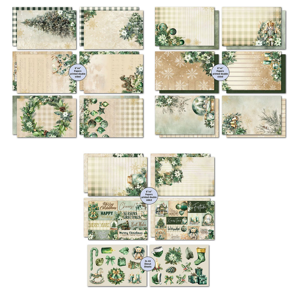 3Quarter Designs Pine Festivities 6x4 Card Pack 3q-cc-pinefestivities contents inside