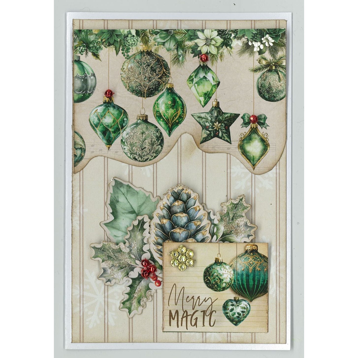 3Quarter Designs Pine Festivities 6x4 Card Pack 3q-cc-pinefestivities merry magic card ornaments