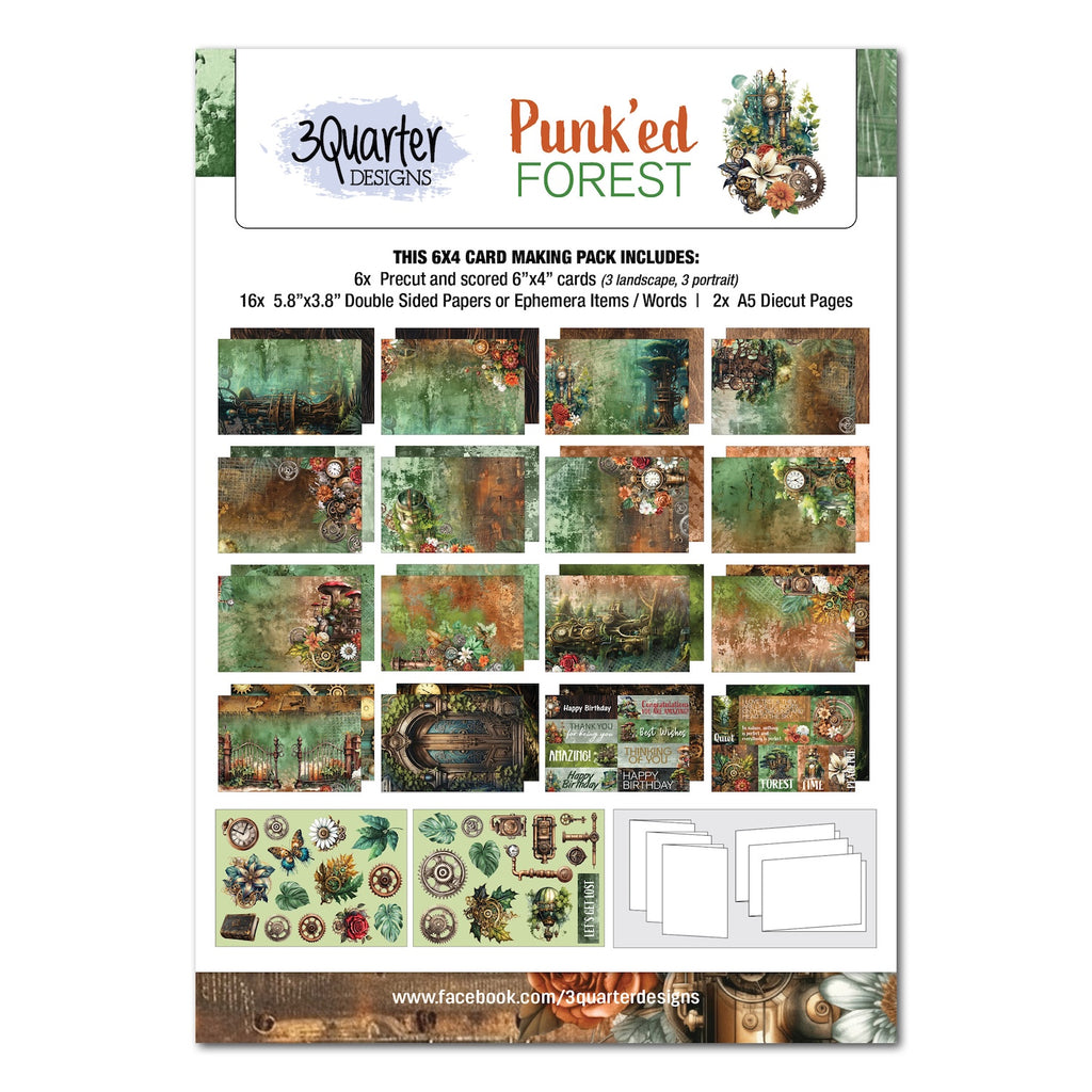 3Quarter Designs Punked Forest 6x4 Card Pack 3q-cc-punkedforest