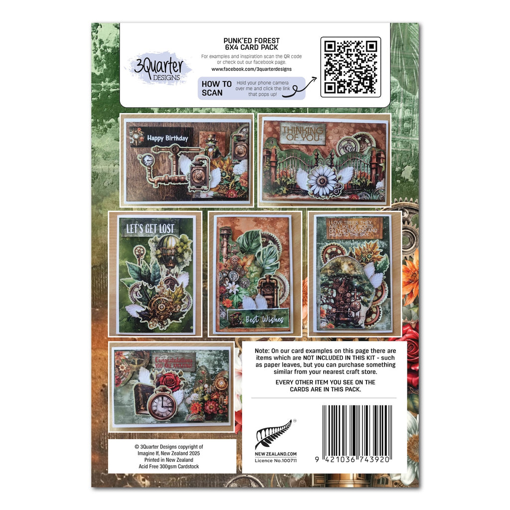 3Quarter Designs Punked Forest 6x4 Card Pack 3q-cc-punkedforest cover back