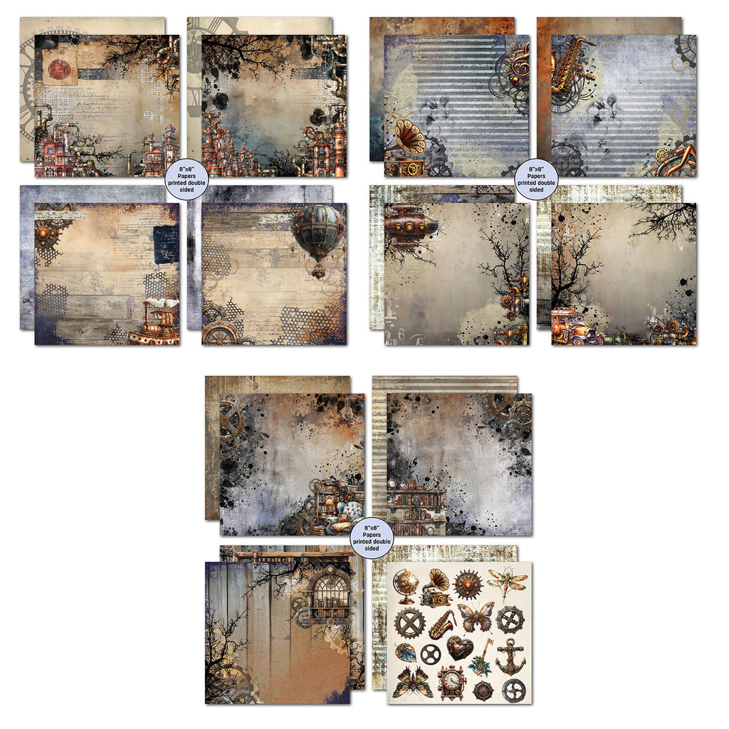 3Quarter Designs Rustic Tinkerer 8x8 Paper Pack 3q-pp8-rustictinkerer pages