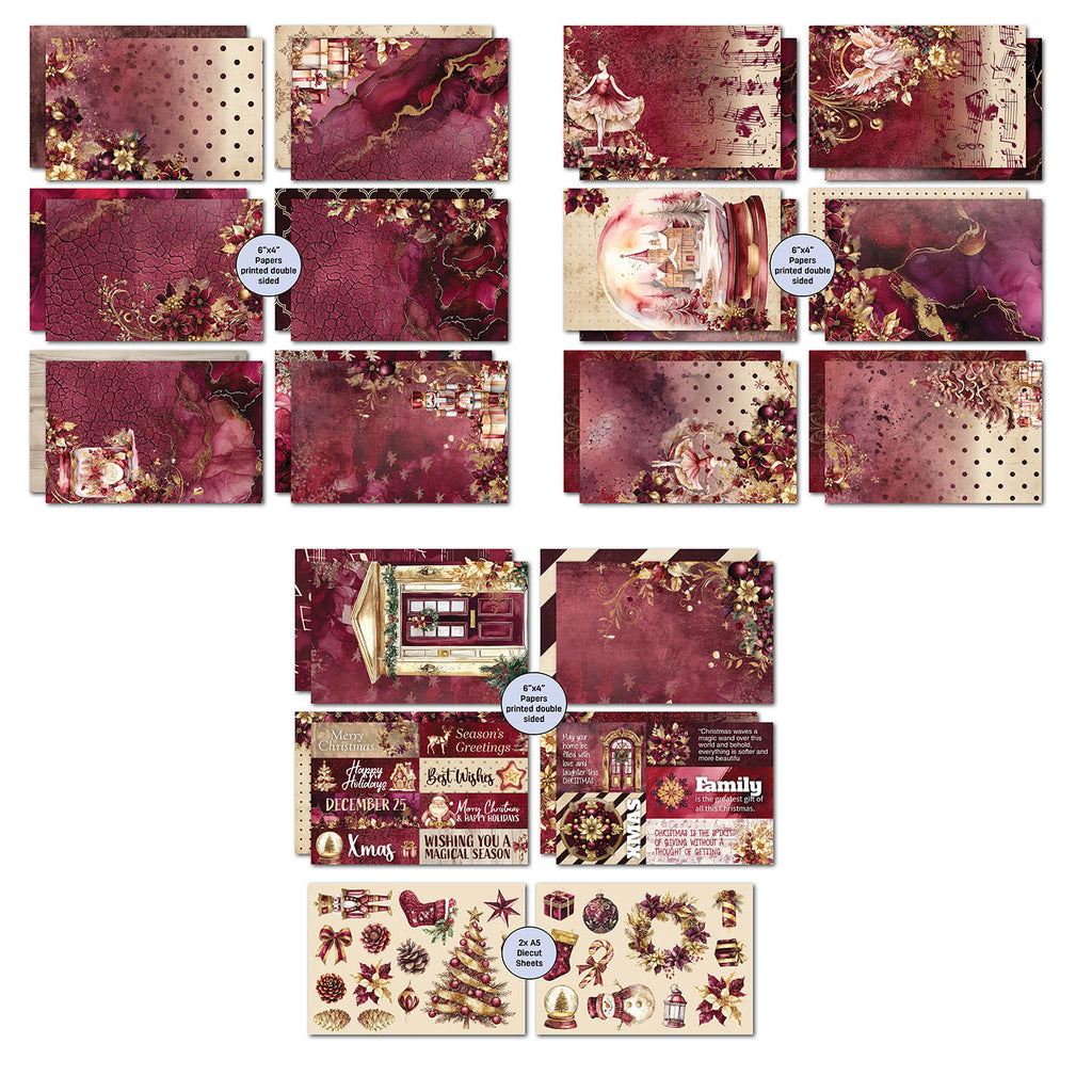 3Quarter Designs Sugarplum Wreath 6x4 Card Pack 3q-cc-sugarplumwreath sheets
