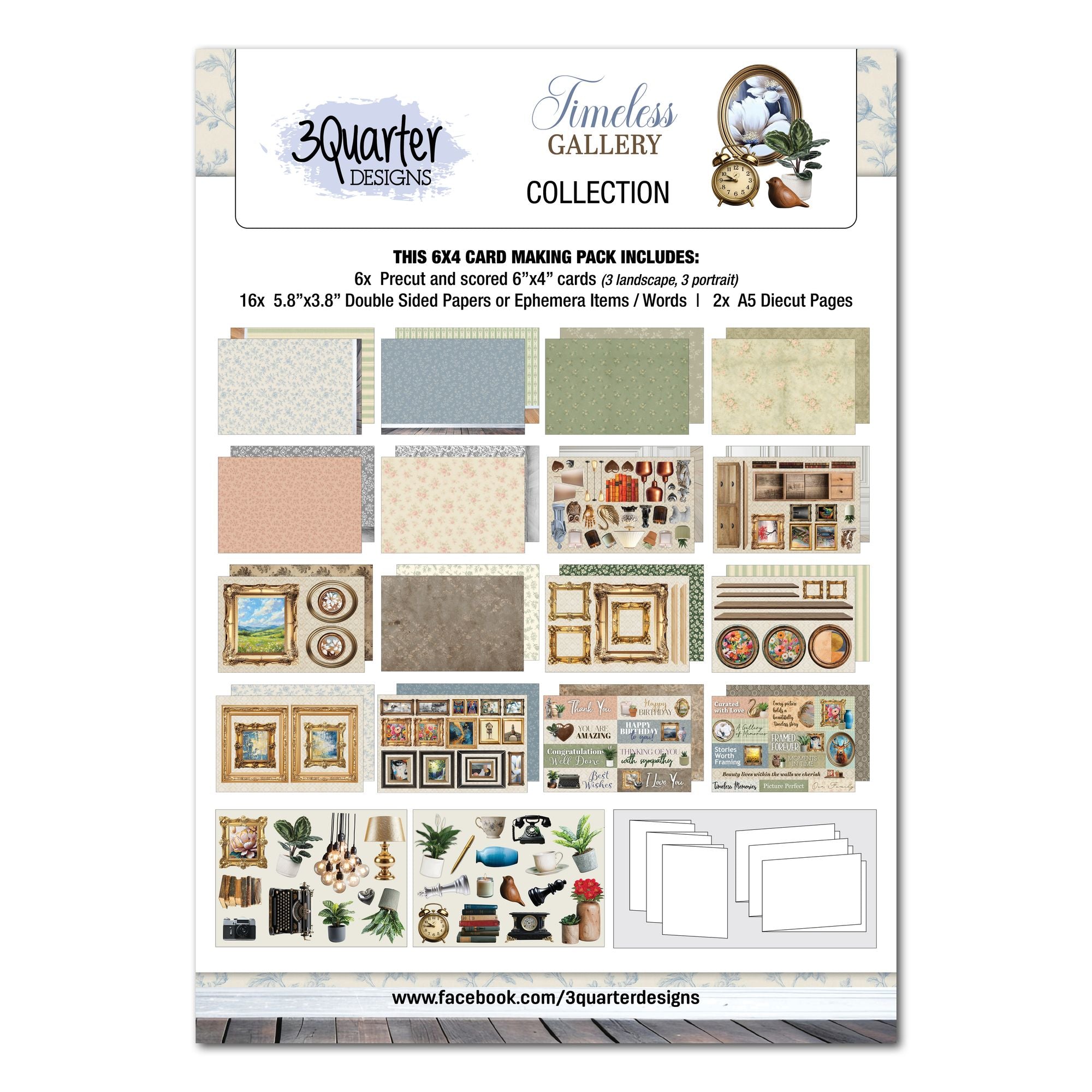 3Quarter Designs Timeless Gallery 6x4 Card Pack 3q-cc-timelessgallery