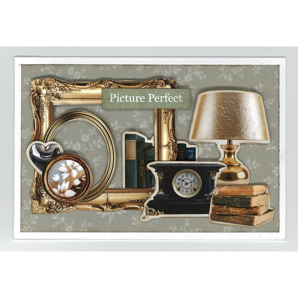 3Quarter Designs Timeless Gallery 6x4 Card Pack 3q-cc-timelessgallery clock books lamp picture perfect card