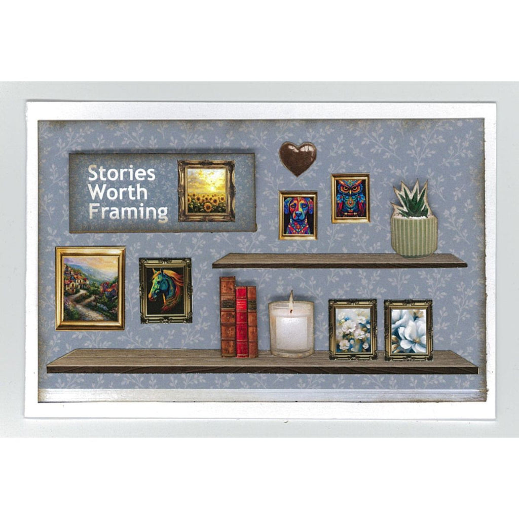3Quarter Designs Timeless Gallery 8x8 Paper Pack and Diecuts 3q-pp8-timelessgallery black heart candle books