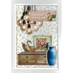 3Quarter Designs Timeless Gallery 8x8 Paper Pack and Diecuts 3q-pp8-timelessgallery light bulbs blue vase metal swan curated with love card