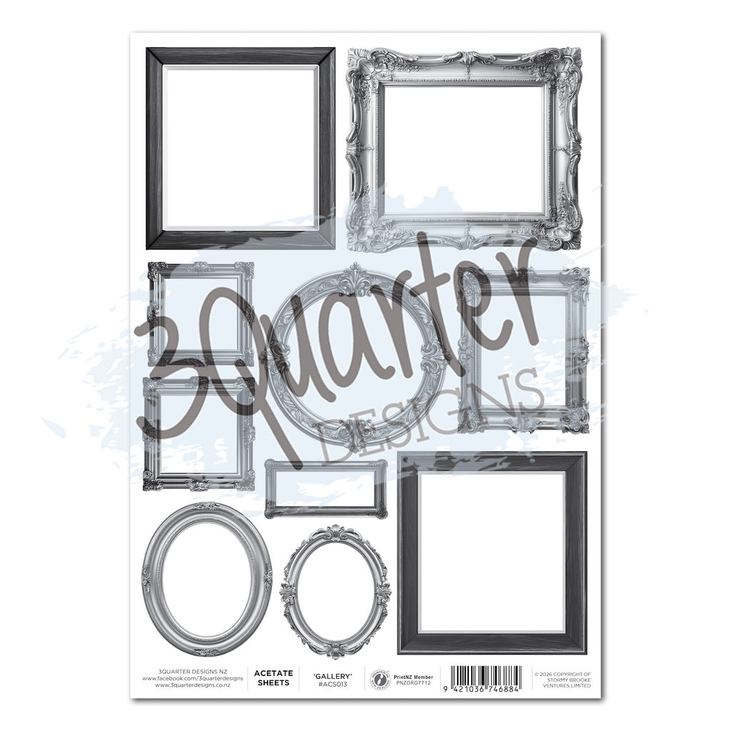 3Quarter Designs Timeless Gallery A4 Acetate Sheets 3q-acs-timelessgallery