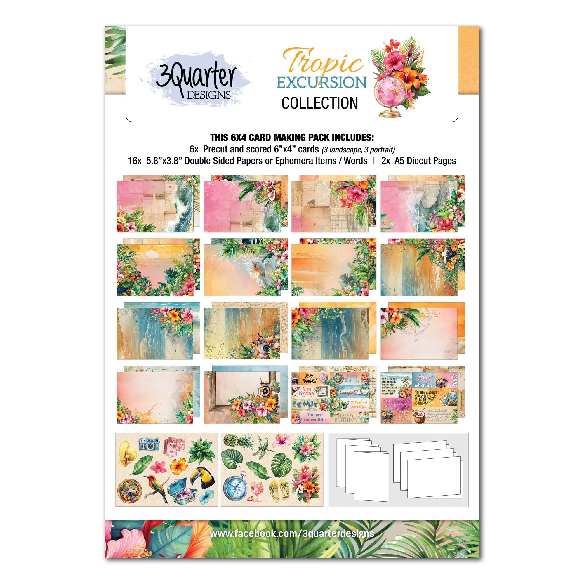 3Quarter Designs Tropic Excursion 6x4 Card Pack 3q-cc-tropicexcursion
