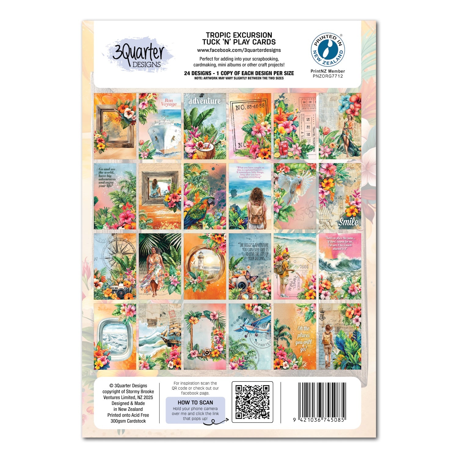 3Quarter Designs Tropic Excursion Tuck N Play Cards 3q-tp-tropicexcursion 2